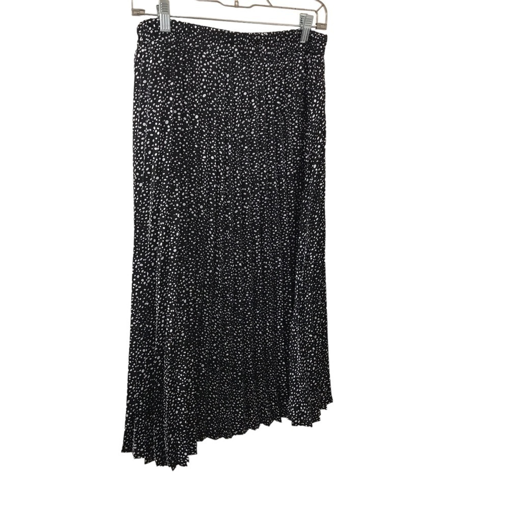 Sadie & Love mini black and white polka dot pleated pull on skirt size L